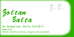 zoltan balta business card